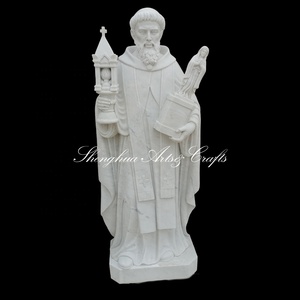 Statue de Saint-christ en marbre blanc naturel sculpté à la main pour église religieuse - Product Image 3