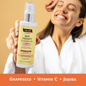 Aceite Limpiador <span class=keywords><strong>Facial</strong></span> de Vitamina E de 150 ml, Limpia Profundamente, Ilumina, Elimina el Maquillaje y las Impurezas, Terapia para la Piel - Product Image 4
