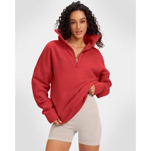 FOXA <b>Womens</b> <b>Half</b> <b>Zip</b> Fleece <b>Sweatshirt</b> Cropped Pullover Quick Dry Top Fall Fashion Outfits 2025 Clothes - Product Image 2
