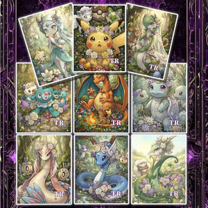 MS Carte Illustrative Rara Pokémon di Alta Qualità, Edizione Avanzata, con Linguette Staccabili a Tema Costellazioni, Poster Olografico, <span class=keywords><strong>Mystery</strong></span> Box, Giochi da Tavolo - Product Image 6