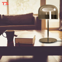 Lampe de bureau LED de luxe nordique avec corps en fer et verre flexible, abat-jour en dôme de style européen moderne et postmoderne, éclairage domestique pour chambres à coucher