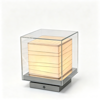 Lampe de table en verre de style nordique WabiSabi, rechargeable, pour salon, chambre à coucher, décoration intérieure, éclairage d'intérieur, bureau, lampe de chevet pour la lecture