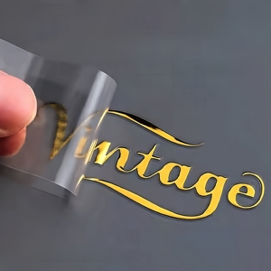 Custom 3D Gold Silver UV <strong>Transfer</strong> <strong>Sticker</strong> Name LOGO Personalized Packaging Waterproof Durable Electroplate Metal <strong>Sticker</strong> - Product Image 1