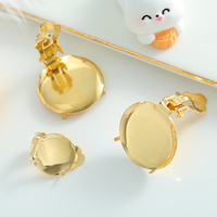 Nouveau design plaqué or, clips d'oreille grenouille pour boucles d'oreilles non percées, apprêts de bijoux