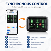 Nouveau panneau de commande 6 interrupteurs avec synchronisation via application, MOSFET, boîtier de relais RGB 16M, IP65 universel 4x4 pour UAZ, pour rétrofit/amélioration, garantie 2 ans