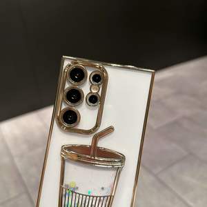 במקרה של tpu שקוף עבור samsung <span class=keywords><strong>gaalxy</strong></span> s24 אולטרה s22 אולטרה s22 ג 'ו שחור gitter כוכבים - Product Image 3