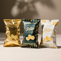 Sacs en plastique laminés imprimés sur mesure pour chips, avec fermeture arrière, pour aliments, sacs d'emballage bon marché pour chips de pommes de terre 40g 100g, sacs pour snacks
