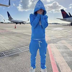 SynaWorld Drill Ensemble sweat à capuche hommes femmes 3D mousse imprimé Hip Hop 100% coton Streetwear High Street survêtement décontracté - Product Image 4