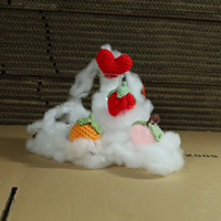 Fil à tricoter à la main en forme de coeur rouge exquis créatif Crochet fleur artificielle maison objet décoratif cadeaux ou ornement