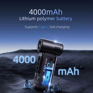 Ventilateur portable numérique haute vitesse puissant avec écran, moteur DC 5W, batterie rechargeable 4000mAh, trois vitesses de vent, utilisation extérieure - Product Image 5