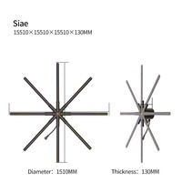Ventilador de holograma 3D de venta directa, alta resolución, 150cm, 8 aspas, Control Wifi, empalme, pantalla holográfica 3D, ventilador holográfico Led