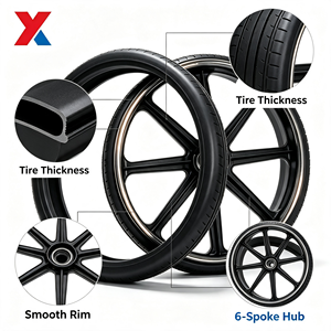 Rueda Sólida de <span class=keywords><strong>Espuma</strong></span> de PU, Neumático <span class=keywords><strong>Antipinchazos</strong></span> No Inflable para Silla de Ruedas, Scooter de Movilidad, Bicicleta, Pieza de Repuesto - Product Image 4