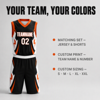 Ropa Deportiva de Baloncesto Personalizable con Estampado, Uniforme de Baloncesto Transpirable y de Secado Rápido, Adecuado para Equipos de Baloncesto