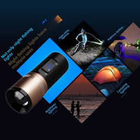 Lampe de pêche super lumineuse rechargeable par USB, portée d'éclairage de 200-500 m, en alliage d'aluminium, affichage couleur, zoom, étanche
