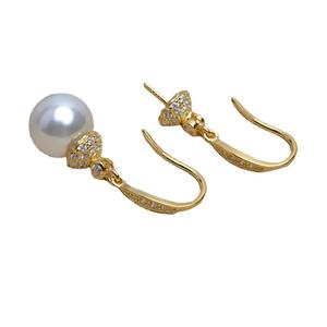 S925 Silver Ear Hook Baotou Accessories for <b>Pearl</b> <b>Earrings</b> Tire Hair 7-10mm Empty Tray for DIY Handmade Jewelry-JG5179 - Product Image 5