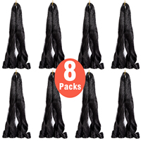 Extensions de cheveux synthétiques Originea French Curl - Trame simple, ondulées soyeuses, pré-étirées, durables pour queue de cheval et tresses, haute résistance au feu