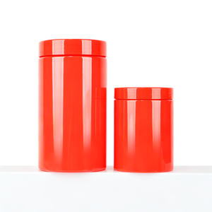Pot en PET rouge de 600 ml et 1300 ml pour poudre protéinée, capsules de vitamines, pilules, crème cosmétique, emballage vide - Product Image 2