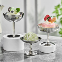 Gobelet à glace en acier inoxydable 304, luxe léger, pied haut, capacité de 70 à 225 ml, pour pudding, dessert, cocktail et smoothie