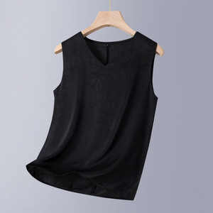 Women's V-Neck Sleeveless Top Rose Pink Chiffon Asymmetric Design Everyday Wear Four Seasons Base Layer - Product Image 3