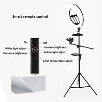 Lampe annulaire LED de 18 pouces à intensité variable pour diffusion en direct, photographie, selfie et maquillage, avec trépied – Offre Spéciale