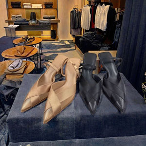 Nuovo 2025 estate Splicing con temperamento marrone a punta di moda sandali con <span class=keywords><strong>tacco</strong></span> a spillo da donna - Product Image 2