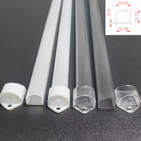 Manchon rigide pour bande LED PC, distribution uniforme de la lumière, isolé et ignifuge, compatible avec les bandes LED rigides de 12 mm