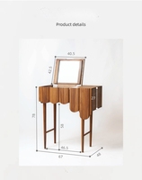 Table de toilette au design original minimaliste moderne, en bois massif de noyer noir et d'érable dur, avec finition huile de cire naturelle