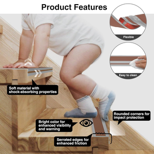Profilé de nez de marche en PVC durable pour escaliers en bois et stratifiés, bordures de nez de marche en forme de L, protection antidérapante pour marches d'escalier - Product Image 1