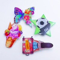 Broche décorative de sécurité en acrylique, personnalisée, colorée, motif anime, papillon, oiseau, pas chère, pour vêtements, épingles en acrylique, badges