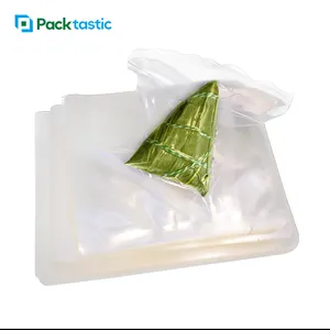Saco de vácuo de nylon plástico transparente para alimentos, saco comercial impresso personalizado para máquina de vácuo, saco de embalagem a vácuo
