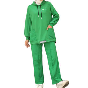 Ensemble de survêtement léger et respirant pour femmes musulmanes, coupe régulière, haut de sport long, tenue de sport modeste grande taille - Product Image 1