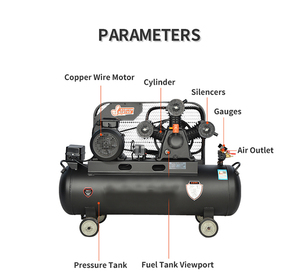 Compresor de <span class=keywords><strong>Aire</strong></span> Industrial Compacto 0.12m³/min, 1.1kW 220V |   Tanque de 8 bar, 51 mm x 2 cilindros, 250 x 650 mm para pequeños talleres - Product Image 6