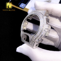 Lunette de Montre Moissanite Hip Hop Iced Out, Diamant Rond VVS Couleur D GRA Passe Testeur de Diamant, pour G-Shock DW6900