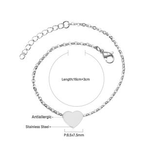 Pulsera de Acero Inoxidable con Diseño de Corazón, Simple y Económica, Personalizable para Mujer, Regalo - Product Image 6