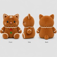 Peluche de Gato de Jengibre Suave y Adorable con Bordado de Glaseado para Regalo Navideño