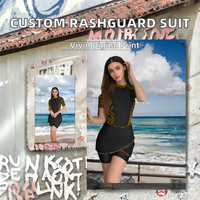 Setelan Rash Guard Wanita 2026 yang Dapat Disesuaikan, 2 Potong dengan Celana Pendek, Ramah Lingkungan, Anti-Bakteri, untuk Olahraga & Dayung