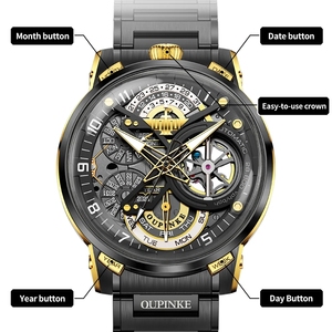 Montres automatiques OUPINKE pour hommes, design italien haut de gamme, édition limitée co-brandée, montres mécaniques pour hommes 3278 - Product Image 3