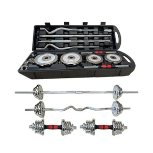 SHQC 15/20/30/<span class=keywords><strong>50</strong></span>/55kg Équipement de Gymnastique Haltères Libres <span class=keywords><strong>Kit</strong></span> d'Haltères de Fitness avec Étui Musculation-acce en Fonte - Product Image 1