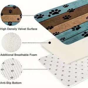 Animal Print Entry <b>Rug</b> and Blanket Dog Paw Print Doormat With Quick Drying Absorbent Fleece Fabric Anti-slip Doormat With - Product Image 4
