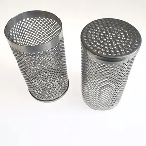 Cylindrical stainless steel 304 perforated pipe filter Stainless steel mesh drum mesh pipe Silencer pipe Laser cutting tube