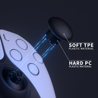 Manettes de jeu amovibles et interchangeables en plastique noir pour manette