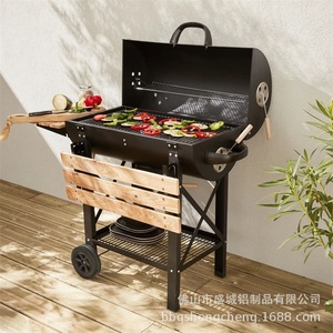 Bbq Grill Outdoor Backyard Rust Proof Multi Functional Smoker With Trolley 107x66x94cm - Product Image 1