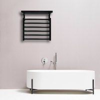 Sèche-serviettes électrique mural et sur pied en aluminium chauffant à sec avec réglage de la température et minuterie 0-24