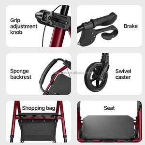 Déambulateur léger en aluminium pour adultes, pliable, avec siège, aide à la marche, dispositif médical - Product Image 5