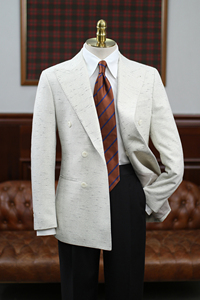 Costume <span class=keywords><strong>Homme</strong></span> Croisé Texturé Effet Slub pour Mariage Estival, Revers Pointus, Coupe Slim, Style Old Money, Idéal Tenue de Vacances - Product Image 2