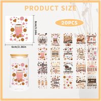 Trasferimenti Personalizzati Impermeabili UV per Confezioni di Tazze e Bottiglie, Citazioni Divertenti per Amanti del Caffè, Involucri UV DTF per Bicchieri Libbey da 16OZ