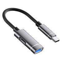 Adaptador Multifunción OTG de Aleación de Aluminio de Alta Calidad, Tipo-C USB 2.0 PD, Carga Rápida para Teléfono Móvil, Ratón, Memoria USB, Lector de Tarjetas