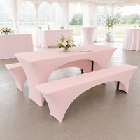 Ensemble de housses pour table de bière et banc de pique-nique en polyester et élasthanne, avec options de couverture intégrale et de protection de surface