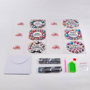 5D Pha Lê Kim Cương bức tranh thiệp chúc mừng Bộ dụng cụ 6PCS SET DIY kim cương bức tranh sinh nhật thẻ cho người lớn trẻ em - Product Image 5