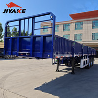 Semi-Remorque Porte-Conteneurs Flatbed 40 Pieds de 13 Mètres, 3 Essieux, 30 Tonnes, avec Ridelle Avant, à Vendre